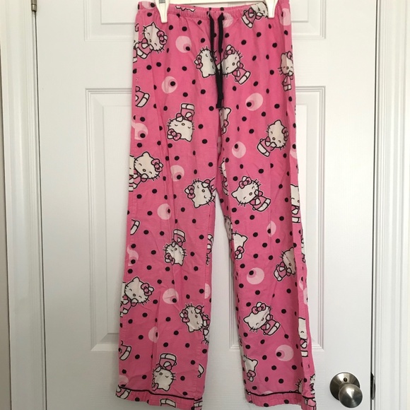 2007 Hello Kitty 100% Cotton Pajama Bottoms Pants Women's XS or Girl's L/XL - Picture 1 of 10